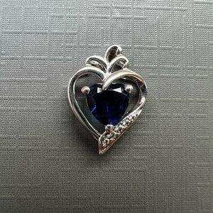 Sterling silver, synthetic sapphire